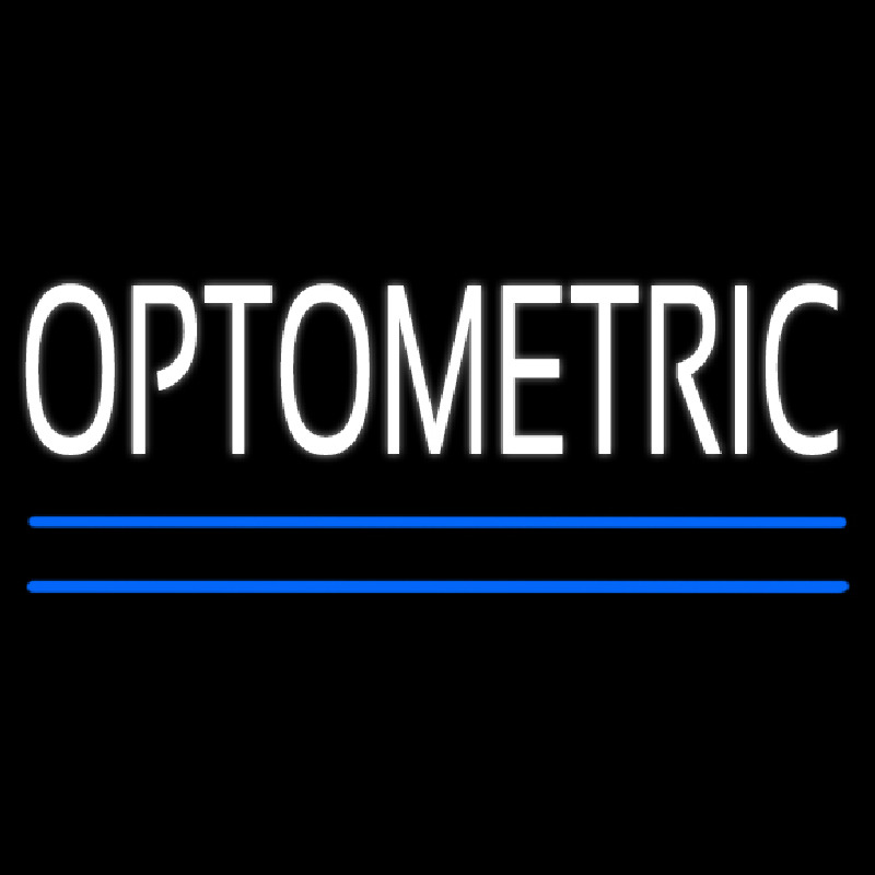 White Optometric Blue Lines Neonreclame