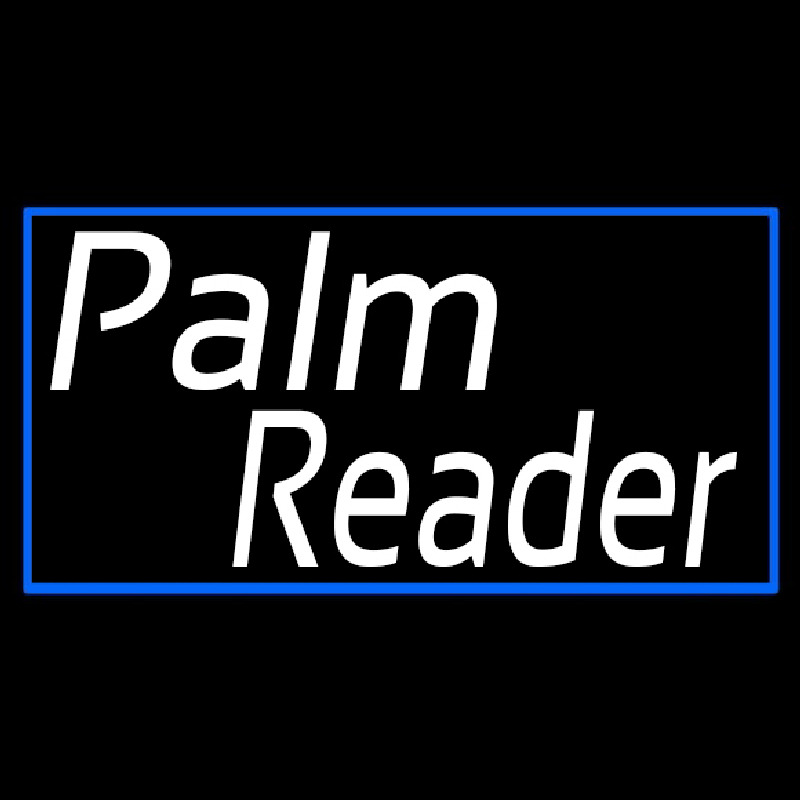 White Palm Reader Blue Rectangle Neonreclame