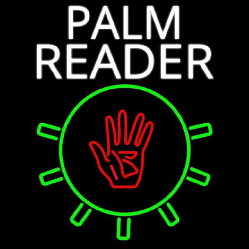 White Palm Reader With Logo Neonreclame