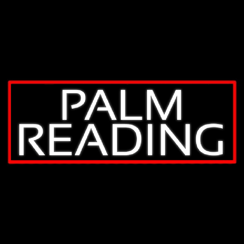White Palm Reading Red Border Neonreclame