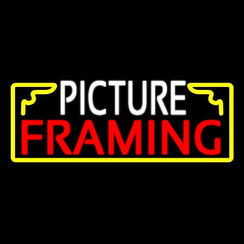White Picture Framing With Frame Logo Neonreclame