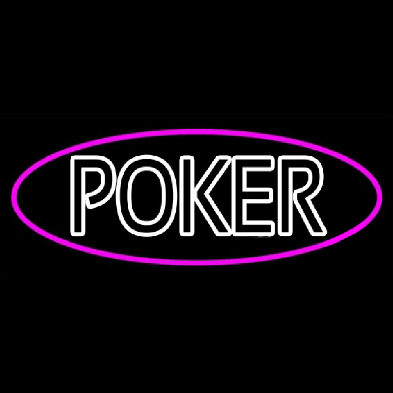 White Poker With Oval Neonreclame