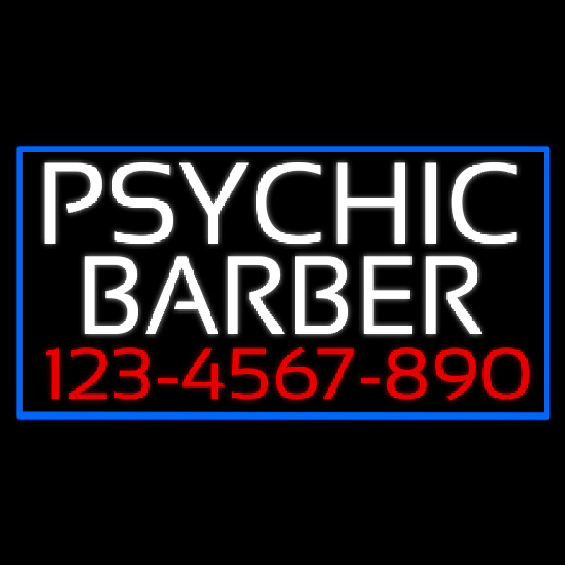 White Psychic Barber With Phone Number Neonreclame