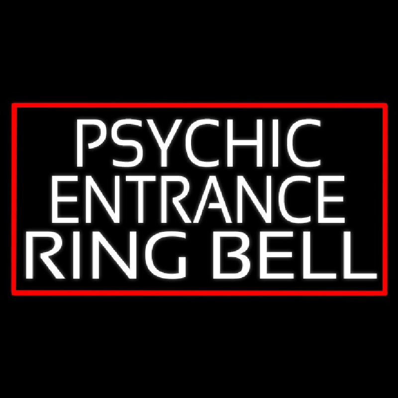 White Psychic Entrance Ring Bell Neonreclame