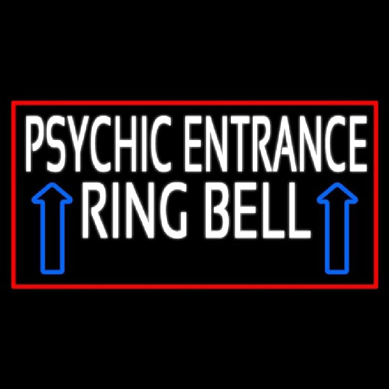 White Psychic Entrance Ring Bell Red Border Neonreclame