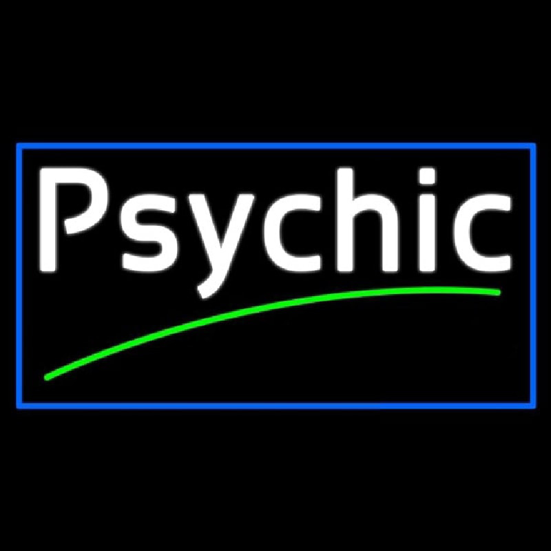 White Psychic Green Line Neonreclame