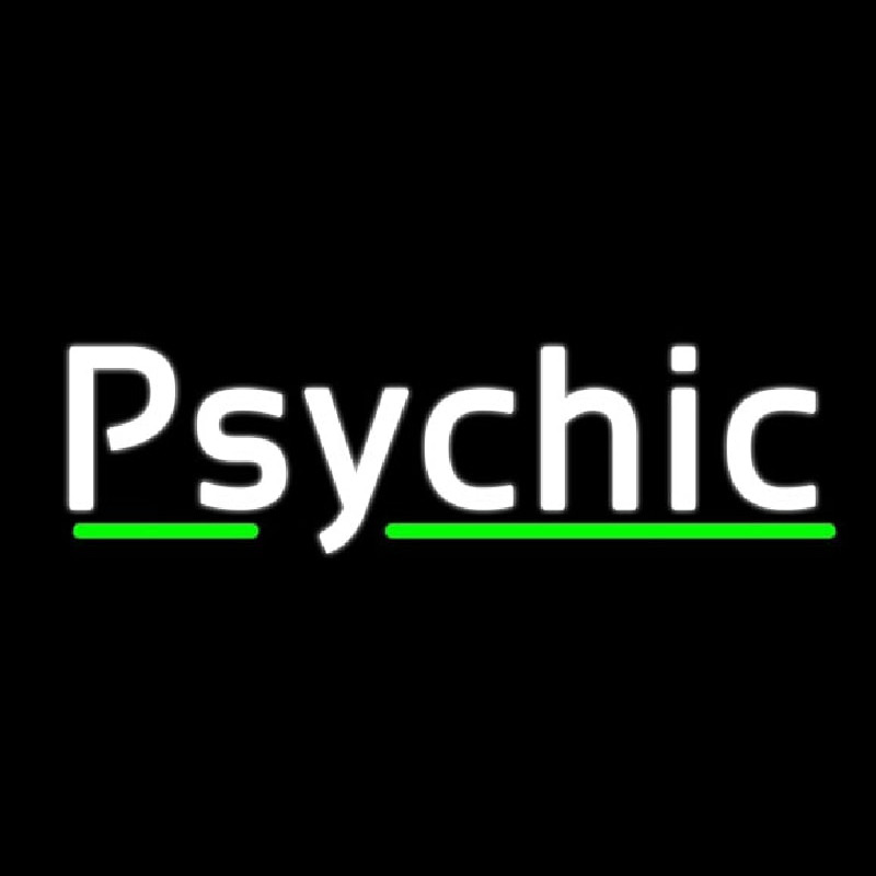 White Psychic Green Line Neonreclame