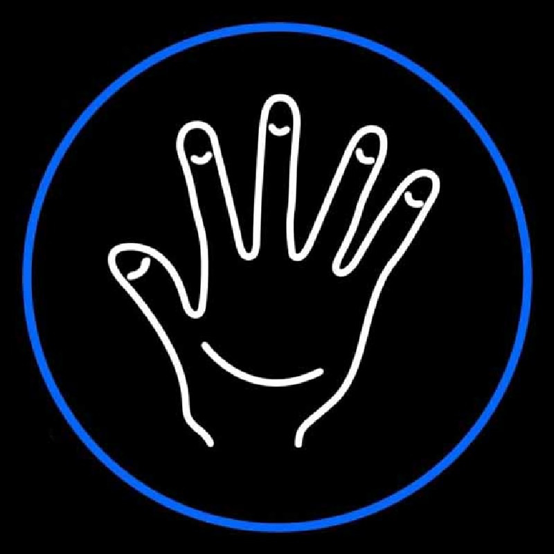 White Psychic Palm And Blue Border Neonreclame