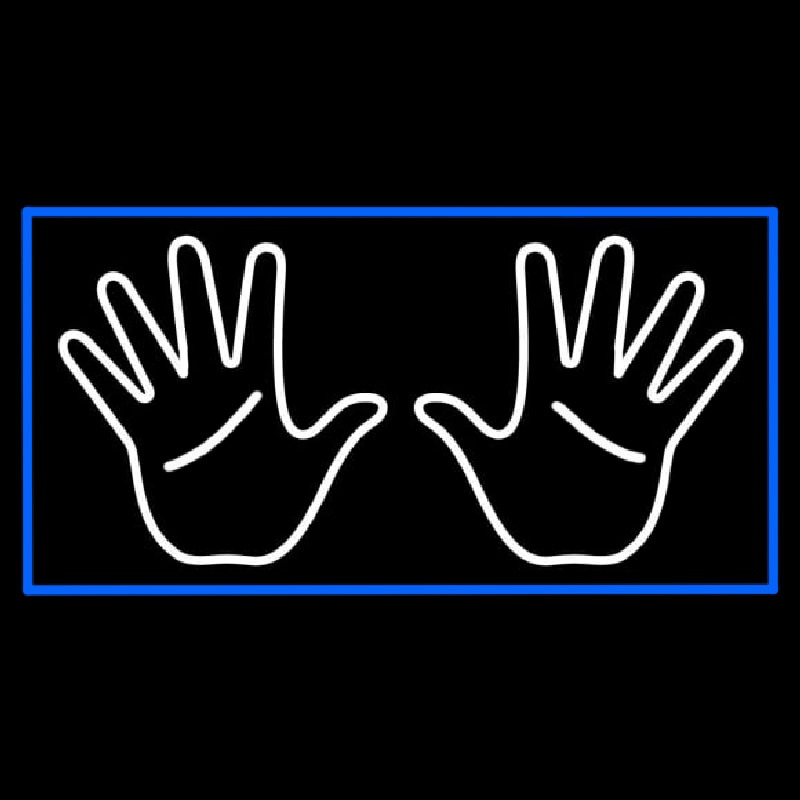 White Psychic Palms Blue Border Neonreclame