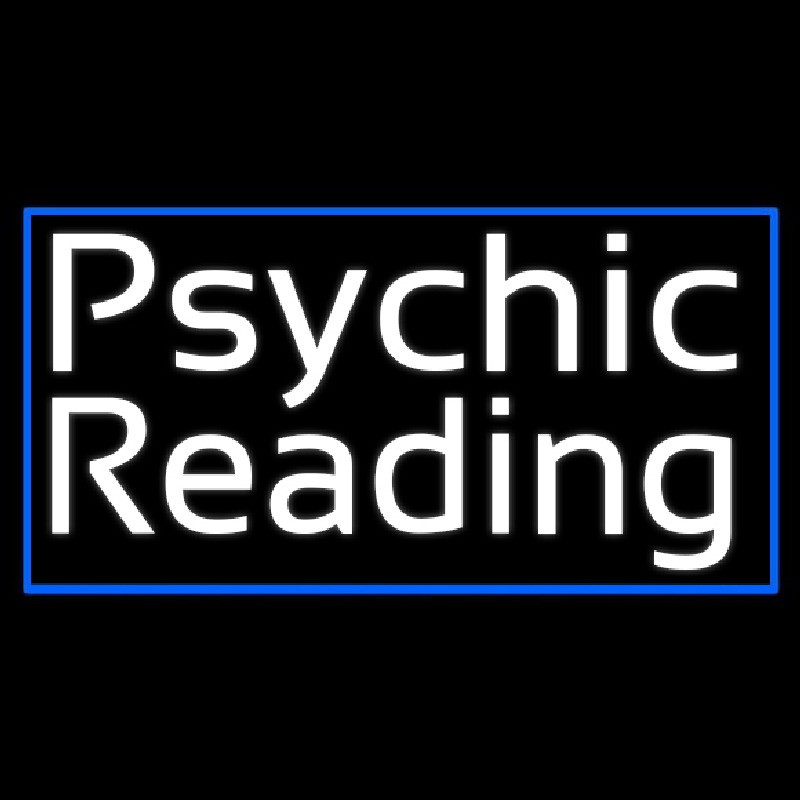 White Psychic Reading And Blue Border Neonreclame