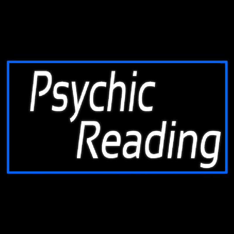 White Psychic Reading With Border Neonreclame