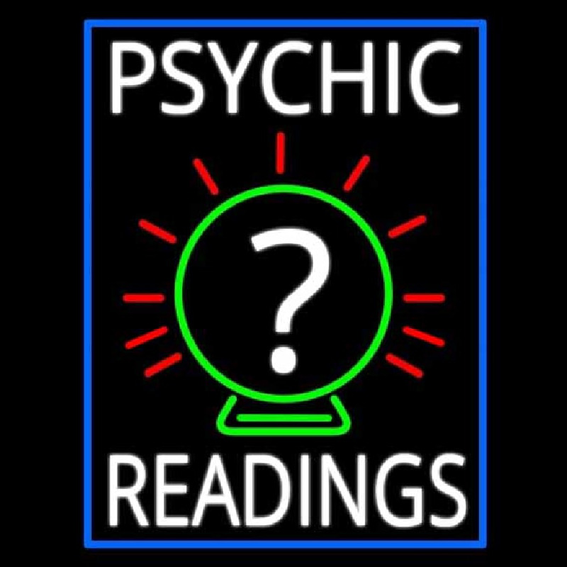 White Psychic Readings With Border Neonreclame