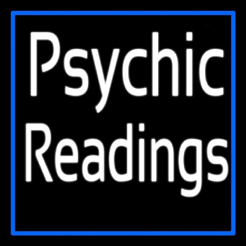 White Psychic Readings With Border Neonreclame