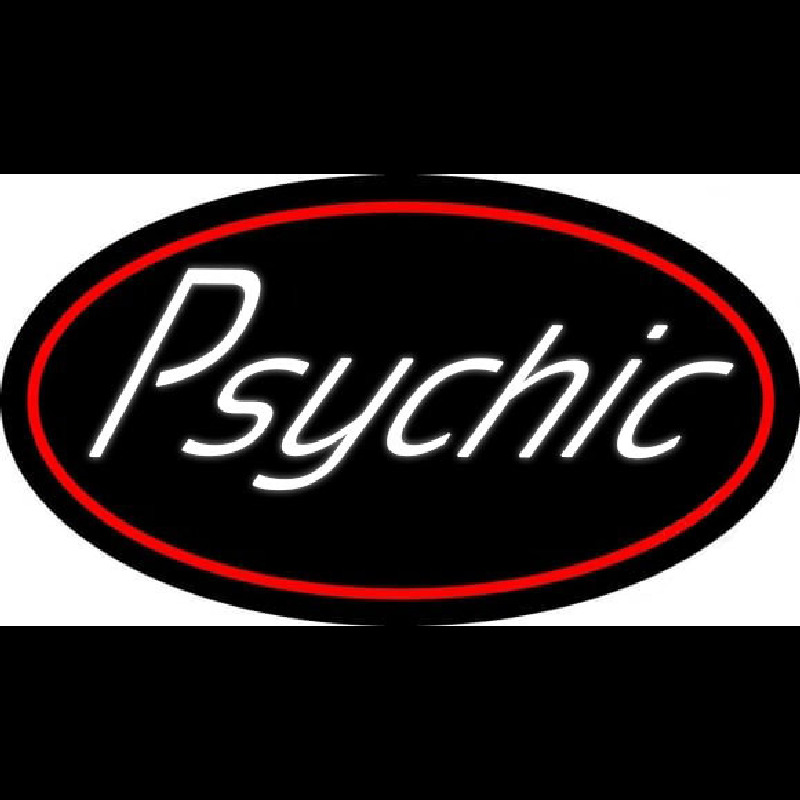 White Psychic Red Border Neonreclame