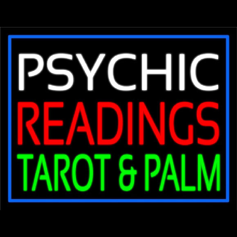 White Psychic Red Readings Green Tarot And Palm Neonreclame
