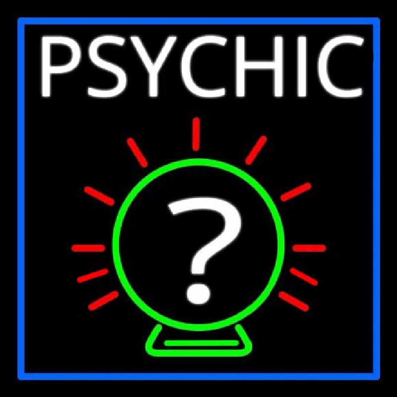 White Psychic With Border Neonreclame