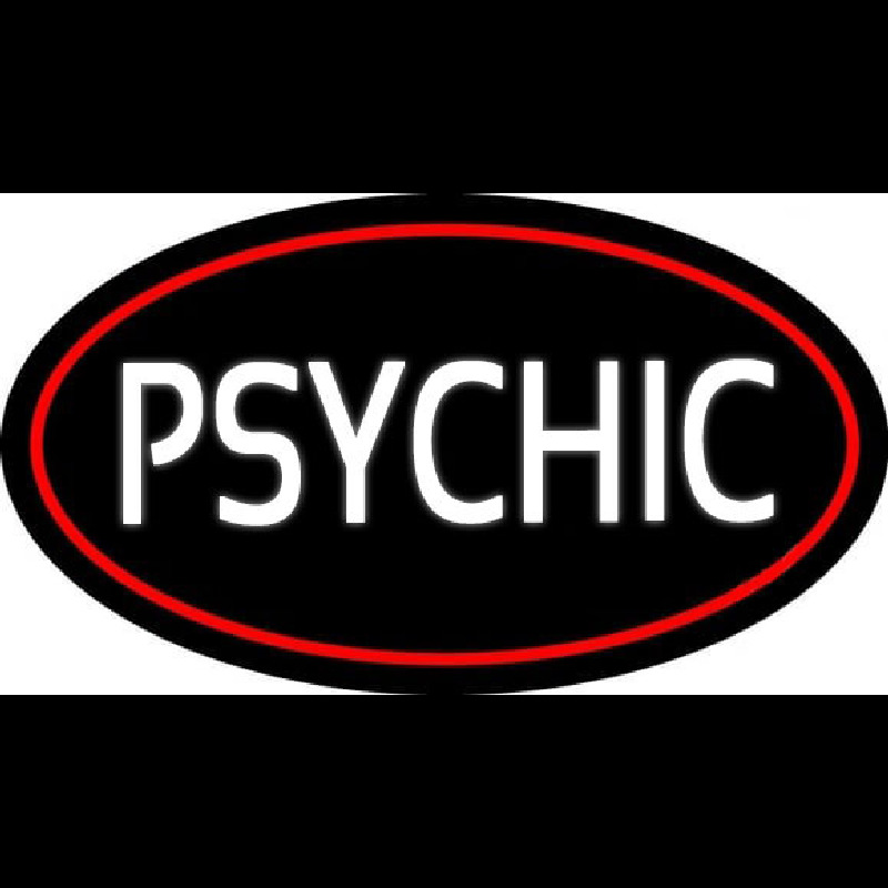 White Psychic With Red Border Neonreclame