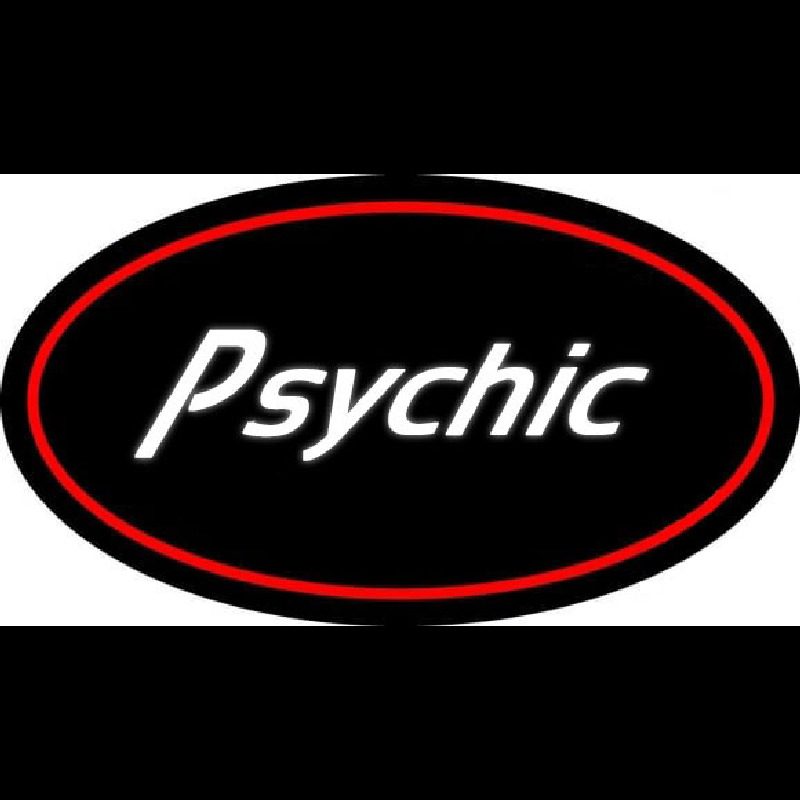 White Psychic With Red Oval Neonreclame