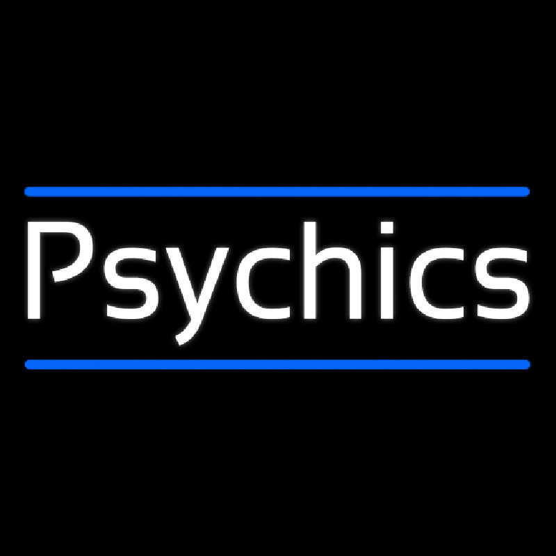 White Psychics With Blue Line Neonreclame