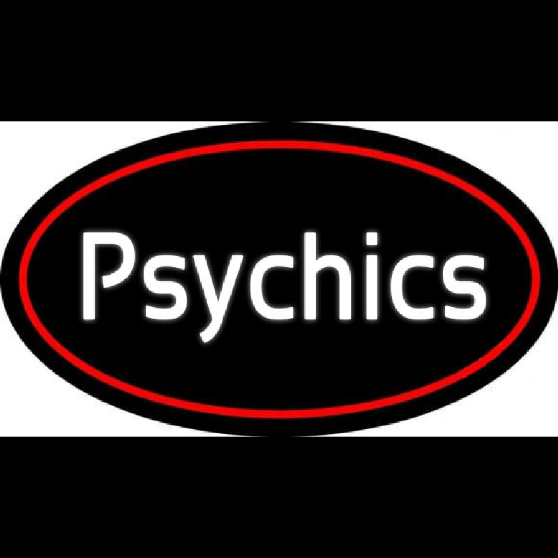 White Psychics With Oval Neonreclame