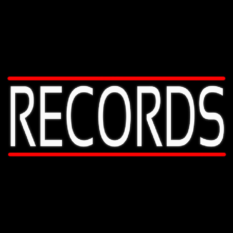 White Records Red Line Neonreclame