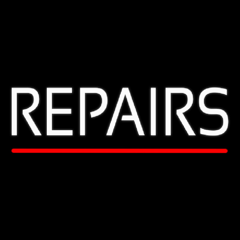 White Repairs Red Line Neonreclame