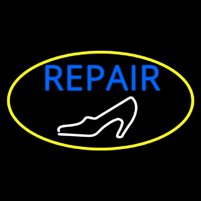 White Sandal Blue Repair Neonreclame