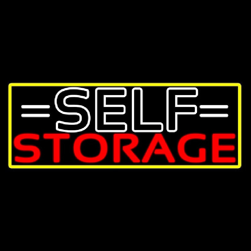 White Self Storage Block With Border Neonreclame