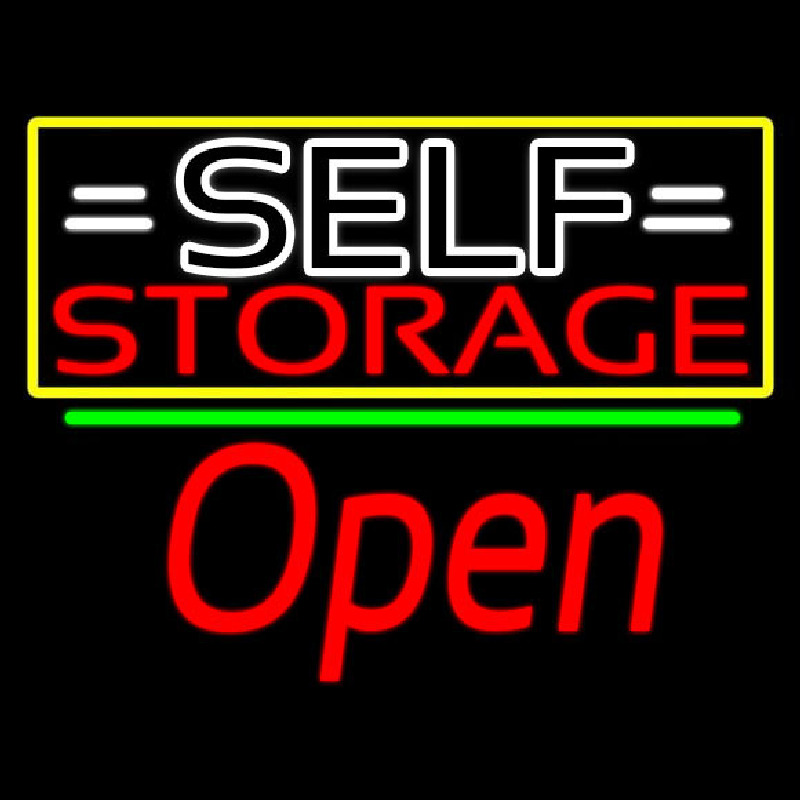 White Self Storage Block With Open 2 Neonreclame