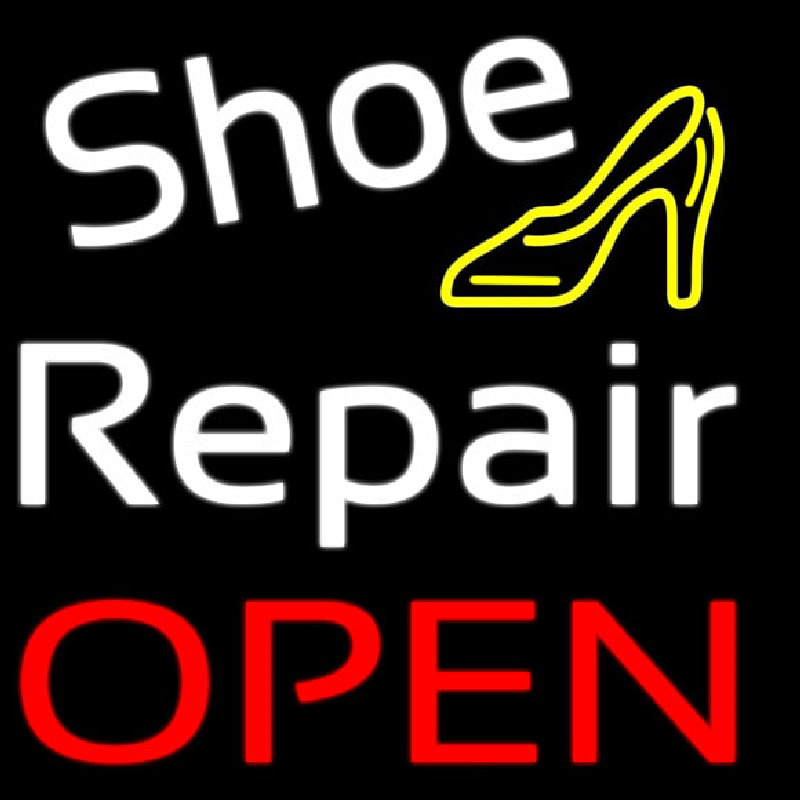 White Shoe Repair With Sandal Open Neonreclame