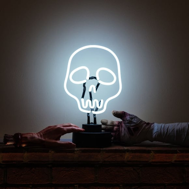 White Skull Tatoo Desktop Neonreclame