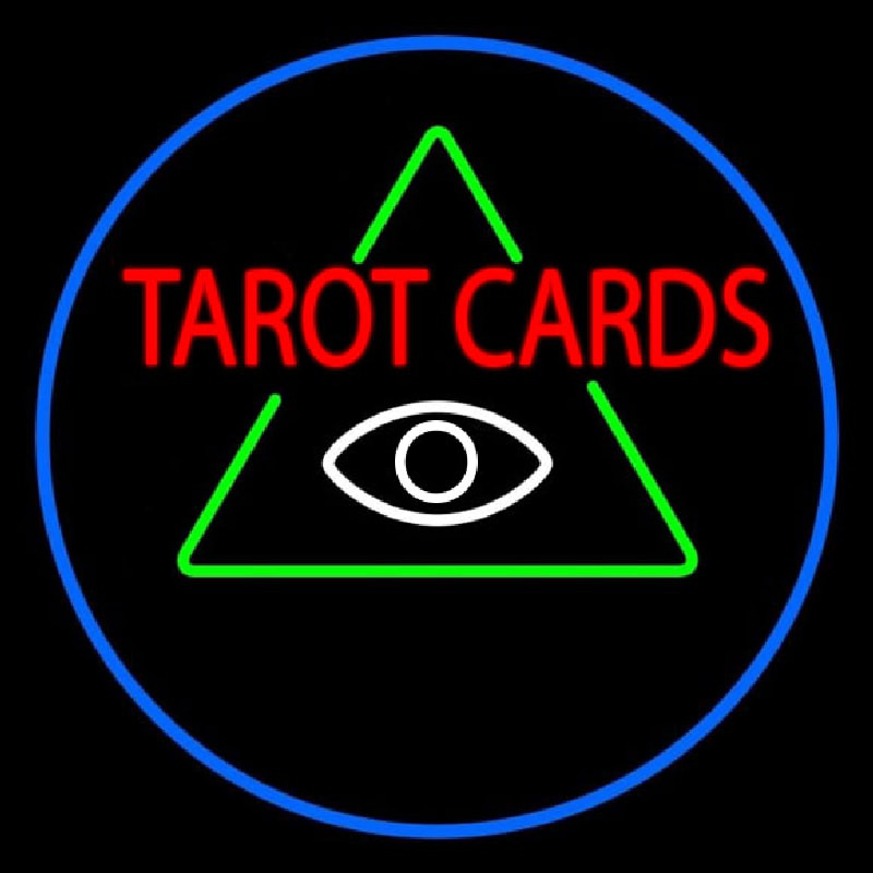 White Tarot Cards Logo Neonreclame