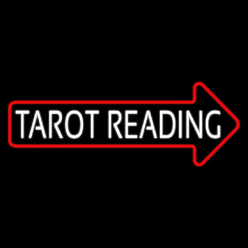 White Tarot Reading With Red Arrow Neonreclame