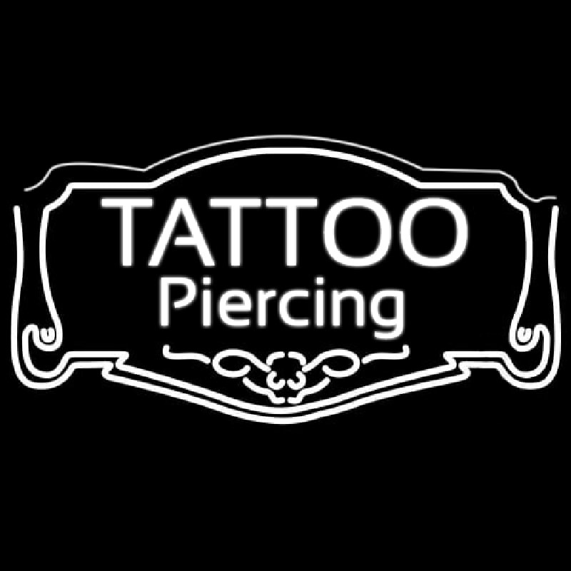 White Tattoo Piercing Neonreclame