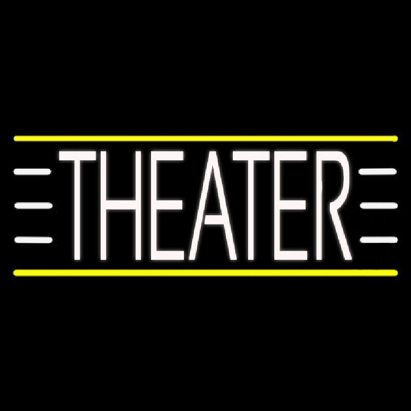 White Theater Yellow Line Neonreclame