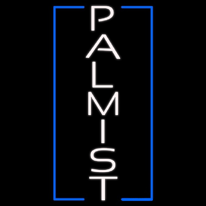 White Vertical Palmist Neonreclame