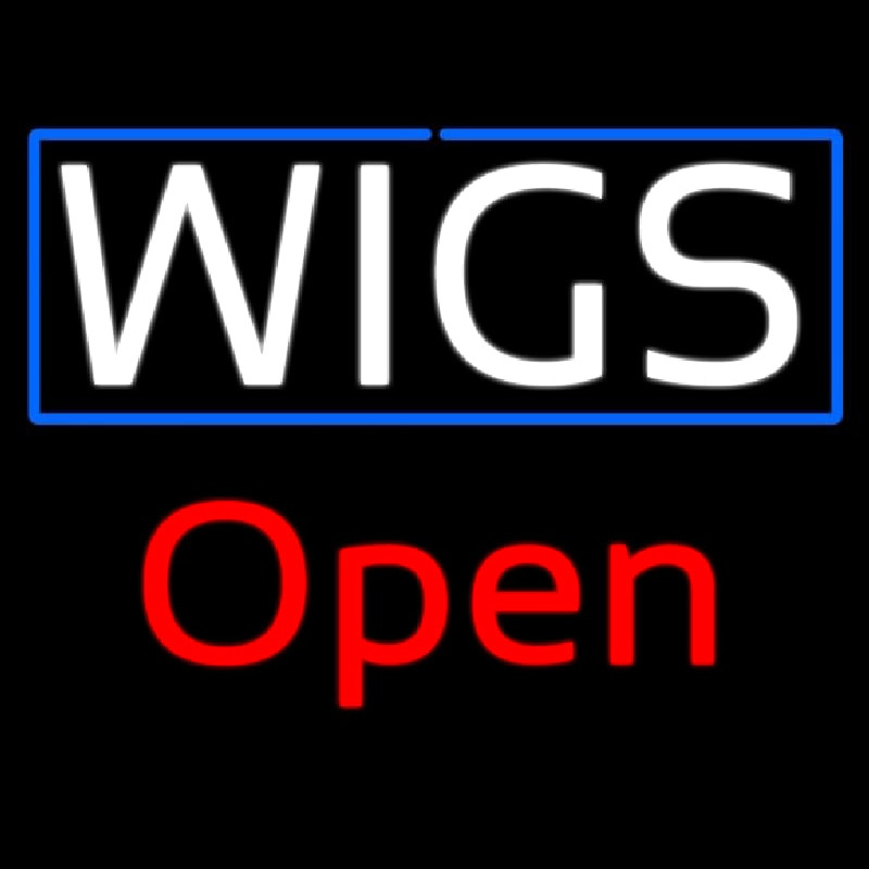 White Wigs Red Open Neonreclame