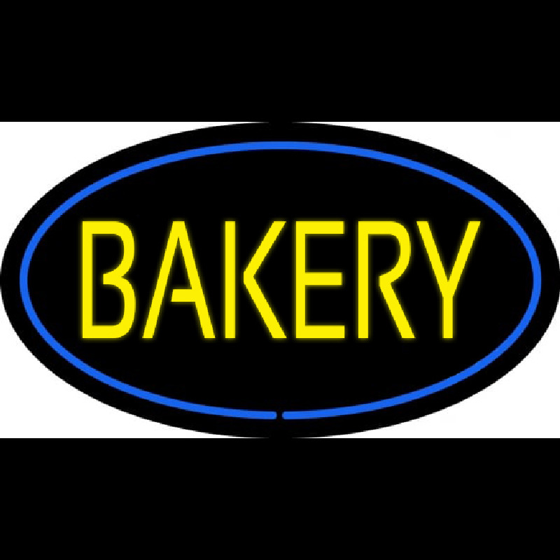 Yellow Bakery Oval Blue Neonreclame