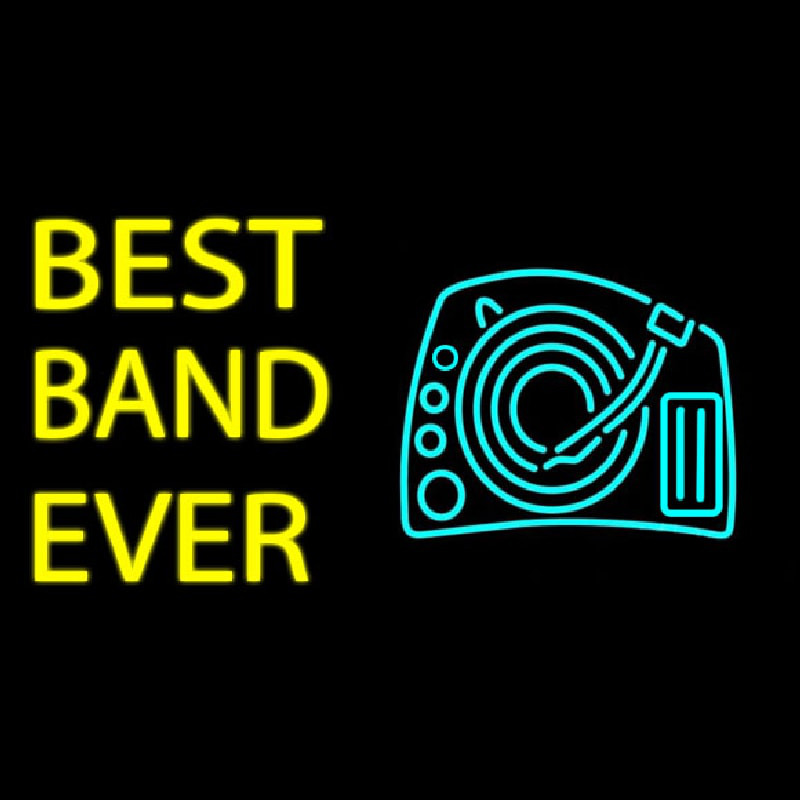 Yellow Best Band Ever Neonreclame