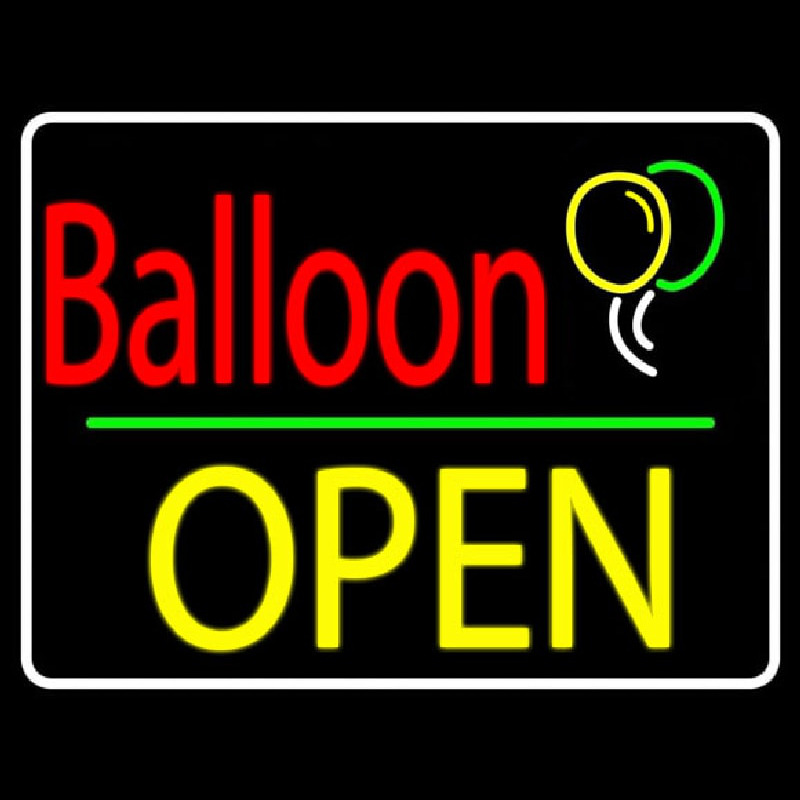 Yellow Block Open Balloon Neonreclame