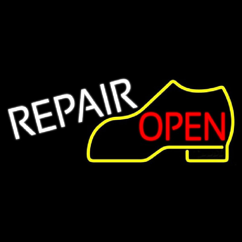 Yellow Boot White Repair Open Neonreclame