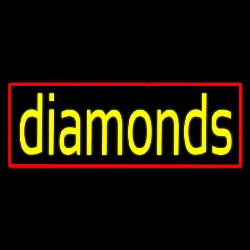 Yellow Diamond Red Border Neonreclame