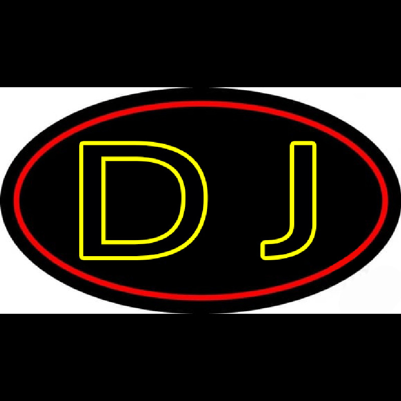 Yellow Dj Double Stroke Neonreclame