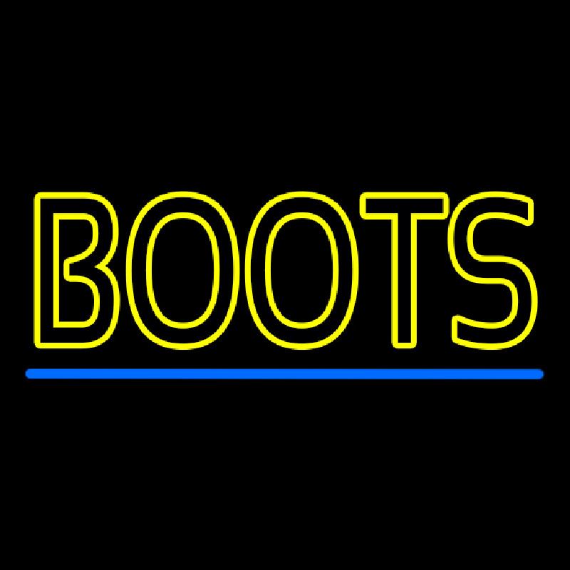 Yellow Double Stroke Boots Neonreclame
