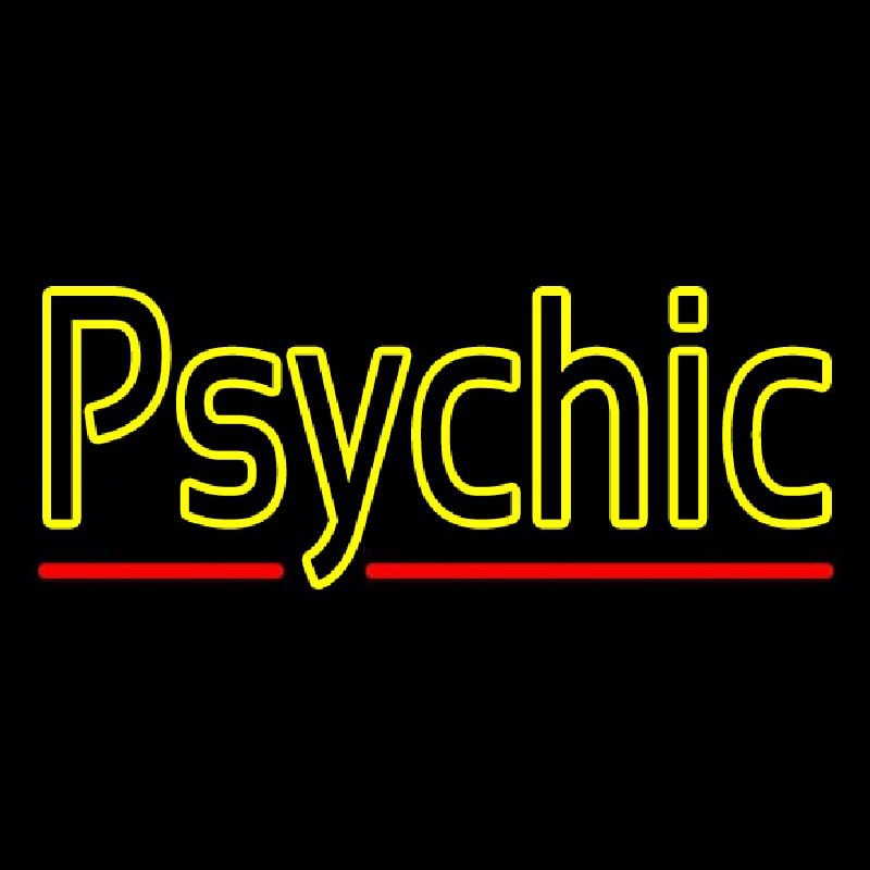 Yellow Double Stroke Psychic Neonreclame