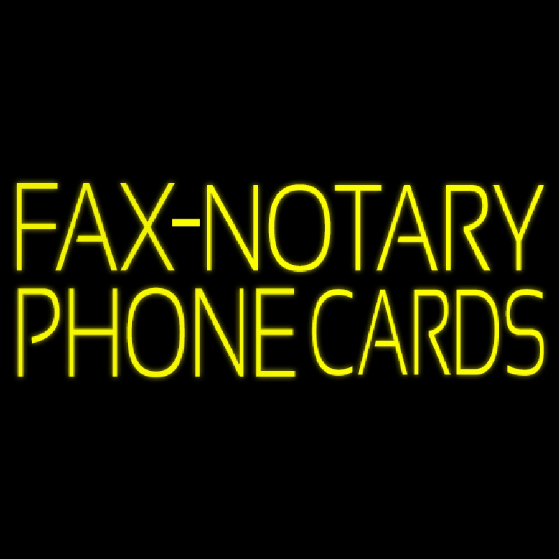 Yellow Fa  Notary Phone Cards 1 Neonreclame