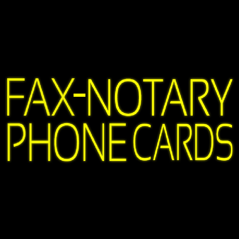 Yellow Fa  Notary Phone Cards 1 Neonreclame