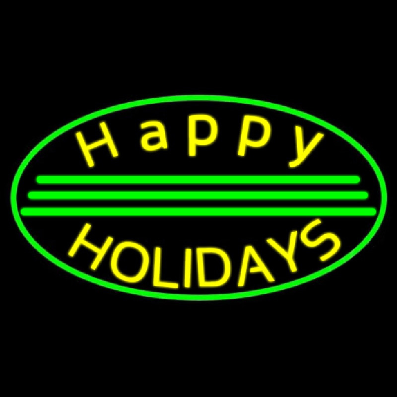 Yellow Happy Holidays Neonreclame