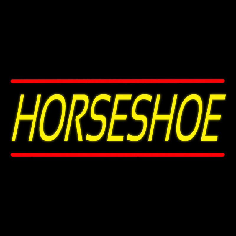 Yellow Horseshoe With Line Neonreclame