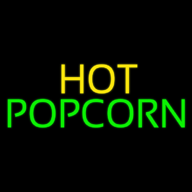 Yellow Hot Green Popcorn Neonreclame
